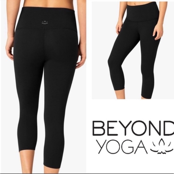 BEYOND YOGA Plus 2X Spacedye shinny black High Waisted Capri Legging - Picture 1 of 8